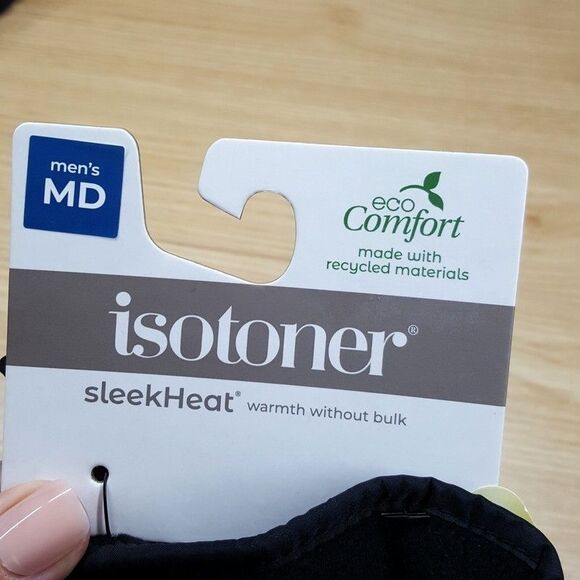 ISOTONER Gloves Mens Medium Black Lined Insulated Water Repellant Touchscreen - Picture 4 of 7